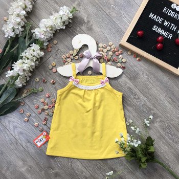 Áo hai dây nơ cotton - A4655